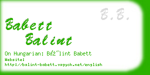babett balint business card